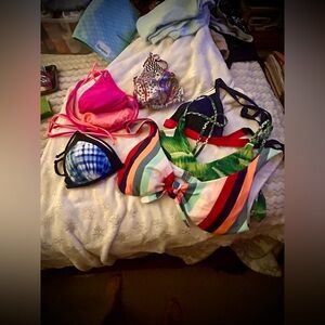 Colorful Bikini Top Bundle 3 Small and 4 Medium excellent condition.